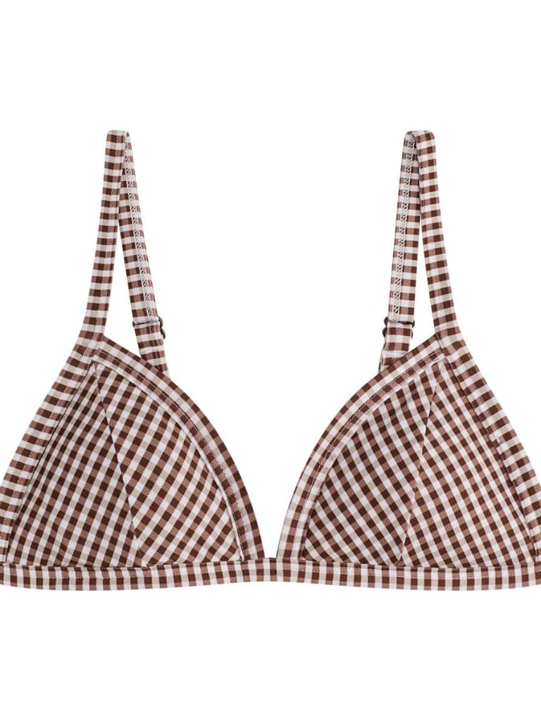 Pepper Swim Triangle Bikini Set And Bottom In Gingham — image 2 of 3